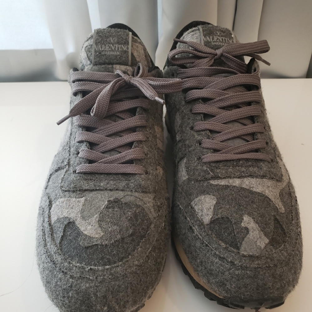 Valentino Garavani Gray Camouflage Sneakers